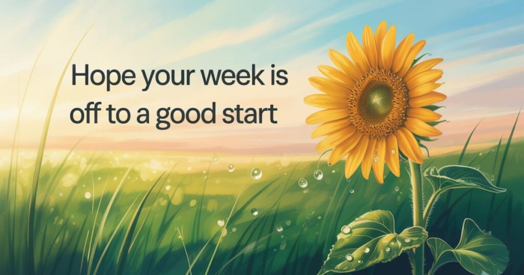 Hope Your Week is Off to a Good Start”
