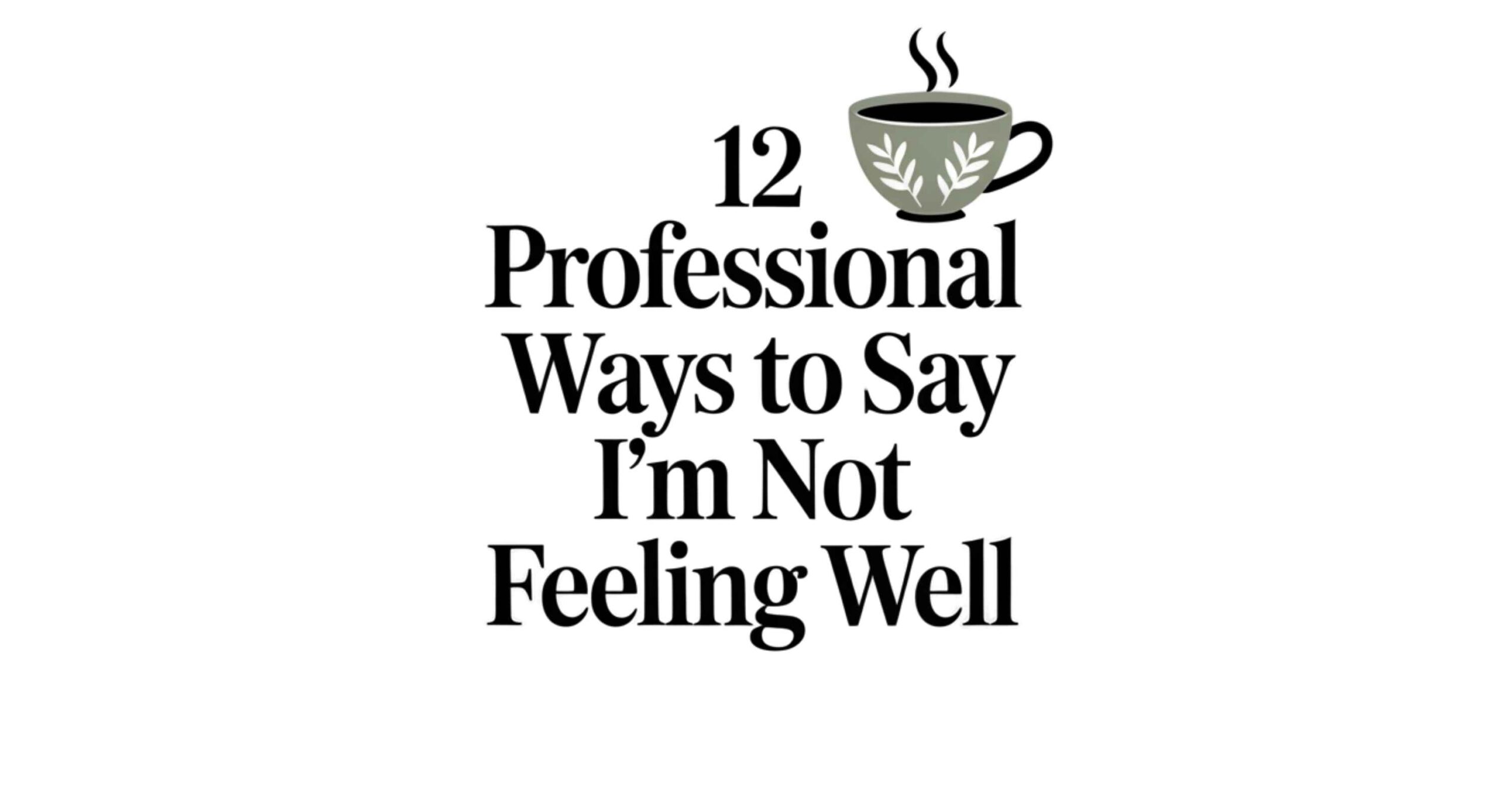 Professional Ways to Say “I’m Not Feeling Well”